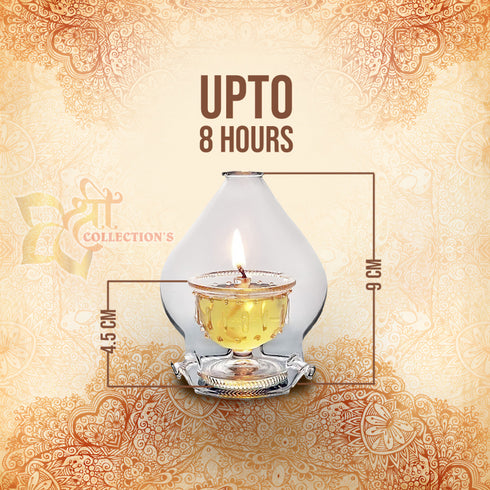 Akhand Diya Made of Borosilicate Glass.